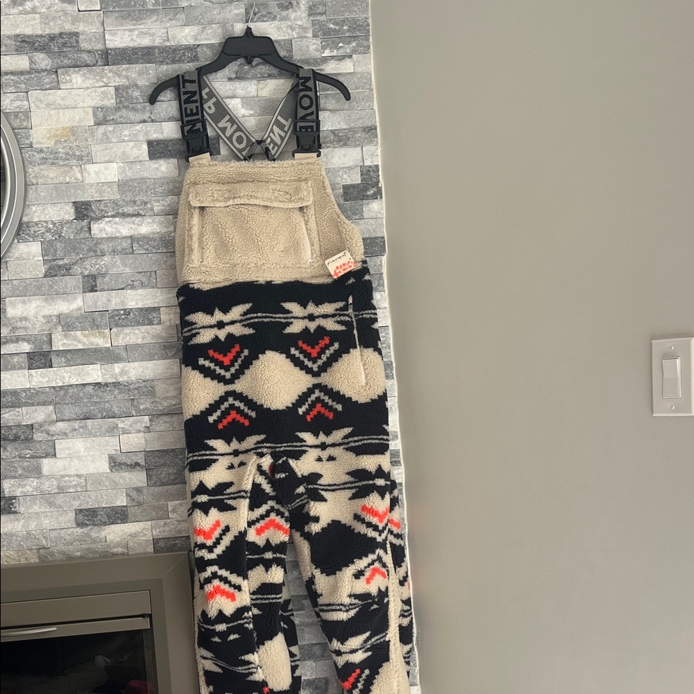 FP Movement by Free People Black and Cream Patterned Jumpsuit